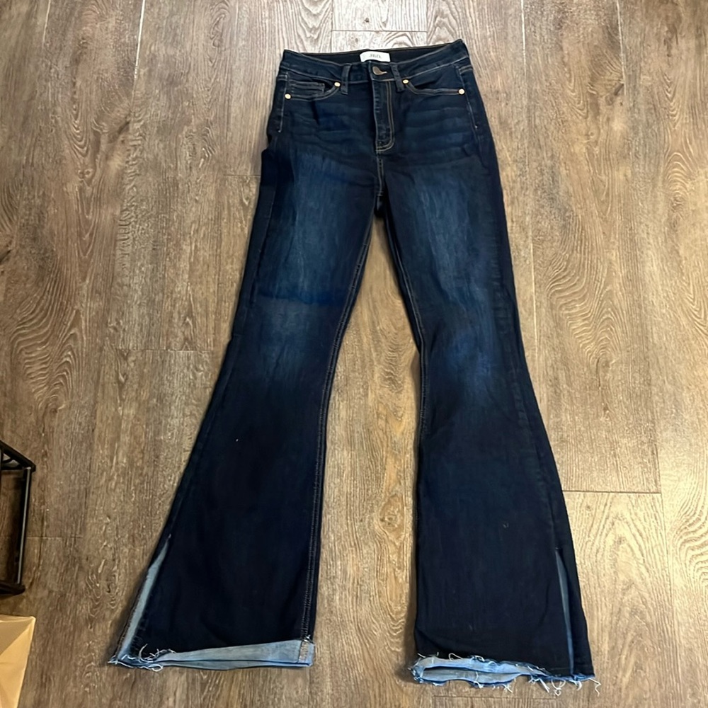 JBD Just Black Denim Slit Bell Bottom Jeans Size 27